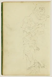 Escaramuza de caballería con cuatro jinetes