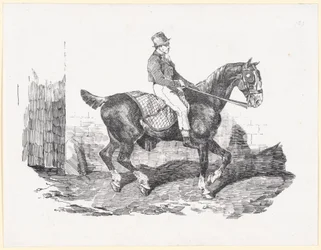 Caballo de carruaje montado por un mozo de cuadra, también conocido como «caballo inglés con manta a cuadros» (Carriage Horse Ridden by a Groom, also called English Horse with a Checkered Blanket)