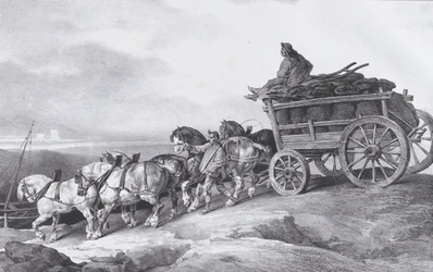 Carro de carbón tirado por caballos, 1822