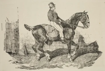 Géricault - Caballo de tiro montado por un palafrenero, 1820