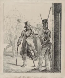 El centinela suizo en el Louvre (The Swiss Royal Guard Sentry at the Louvre)