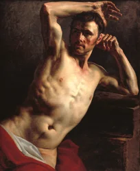 Desnudo masculino medio cuerpo