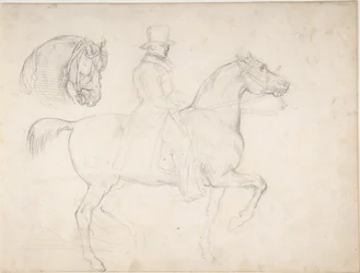 «Hombre a caballo» y «Estudio de la cabeza de un caballo»