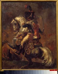 Oficial de cazadores a caballo de la Guardia Imperial Carga Pintura de Théodore Géricault (1791-1824) siglo XIX Bayona, Museo Bonnat