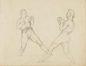 Combate entre dos boxeadores