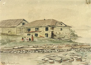 Edificios en ruinas, Alaska, 1884