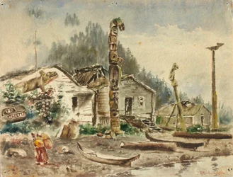 Vista de Wrangell, Alaska, en 1884