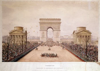 El emperador francés Napoleón III entra en París el 2/12/1852