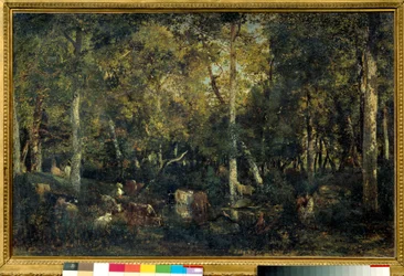 Interior del bosque llamado el Viejo Dormitorio del Bas-Breau (bosque de Fontainebleau). Pintura de Théodore Rousseau (1812-1887)
