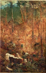 La bajada de las vacas (pintura sobre lienzo)