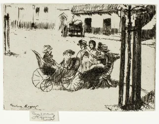 Niñas pequeñas y cochecitos, Chelsea Embankment