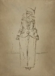 Pierrot en Pie, Retrato de la Dama A. C.