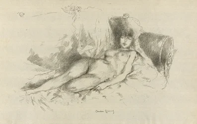 Estudio del desnudo, mujer dormida