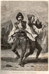 Músicos Morlac (o Montenegrinos) del distrito de Zara, vistiendo el traje local