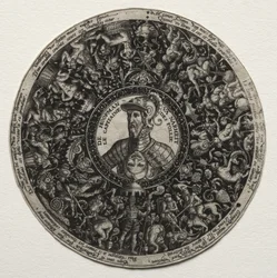 Diseño para un plato con medallones, c. 1558
