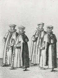 Tenderos en el cortejo fúnebre de Sir Philip Sidney camino a la Catedral de San Pablo, 1587