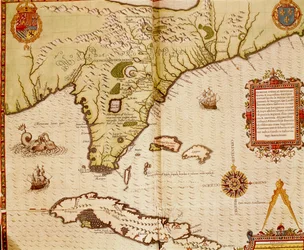 Mapa de Florida y Cuba