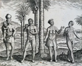 Nativo de Etiopía, de la obra India Orientalis, grabado por Theodor de Bry, África