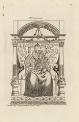 Reina Isabel I de Inglaterra de una vidriera.