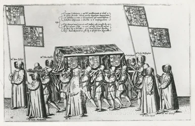 El cortejo fúnebre de Sir Philip Sidney camino a la Catedral de San Pablo, 1587