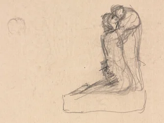 Bosquejo de dos figuras abrazándose (verso)