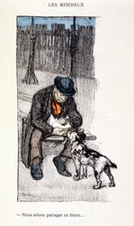 Les Miséreux: Compartiremos como hermanos (Maestro y su perro) - en "Dans la vie", por Steinlen