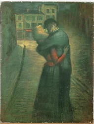 Encuentro vespertino (óleo sobre lienzo)
