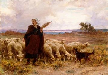 Pastora con su rebaño
