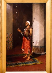 Guardia turco en oración (óleo sobre tabla)