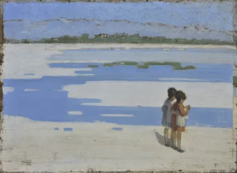 Dos niños en la playa