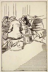 Tres mujeres sentadas, siglo XX
