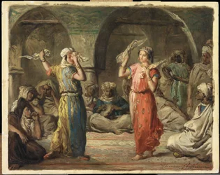 Bailarinas argelinas. La danza del pañuelo, 1849