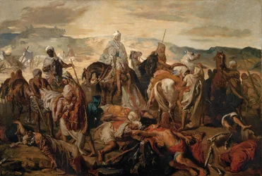 Jinetes árabes llevando a sus muertos