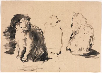 Gatos / Boceto de dos figuras abrazándose