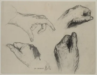 Estudio de manos (recto), 1800s