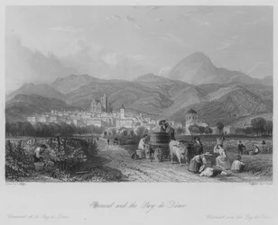 Clermont y el Puy-de-Dome (grabado)