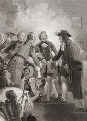 Guillermo, Príncipe de Orange (más tarde Rey Guillermo III) desembarca en Brixham. (imprimir)
