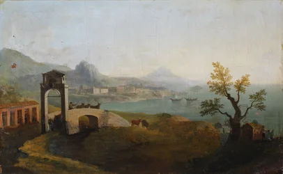 Escenas costeras mediterráneas (óleo sobre lienzo)