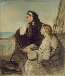 Dos mujeres sentadas en la cubierta, finales del siglo XIX