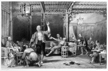 Fumadores de opio chinos, 1843