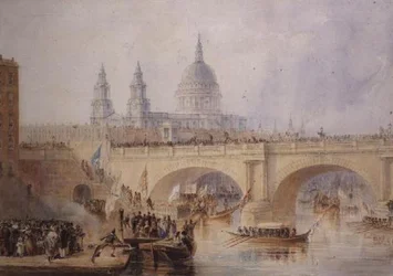 Desembarco del alcalde en el puente de Blackfriars, c.1830