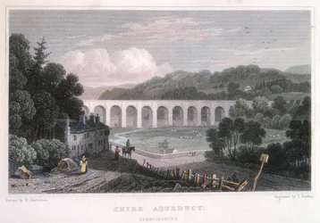 Acueducto de Chirk en el canal de Ellesmere, c1829