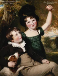 Retrato de Thomas Osborne Bateman, de 8 años, con su hermano, Hugh Athelstan, de 6 años, 1818