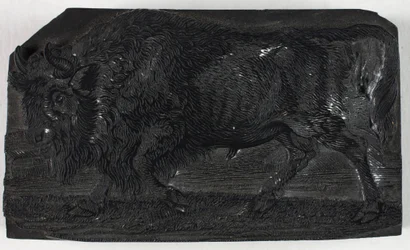 Bloque de Madera para El Uro o Toro Salvaje, de Una Historia General de los Cuadrúpedos