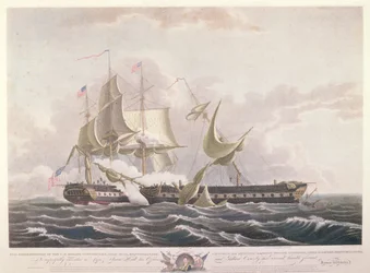 La batalla entre el USS Constitution y el HMS Guerriere