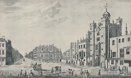 Fuera del Palacio de St. James, Pall Mall, 1740-1760, 1920