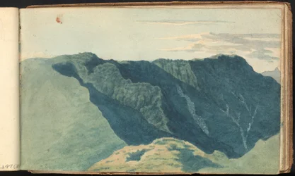 Álbum de estudios de paisajes y figuras: Escena de paisaje montañoso
