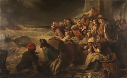 El bote salvavidas yendo al rescate