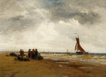 Esperando el regreso de los barcos de pesca, Holanda