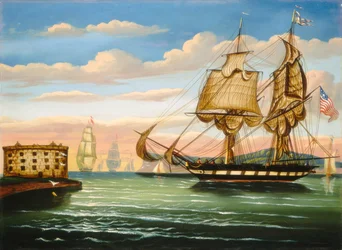 Bahía de Nueva York, puesta de sol